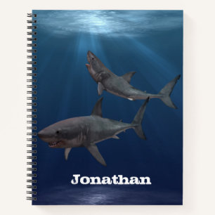 Carnet Grand requin blanc Océan personnalisé