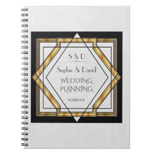 Carnet Grand Wedding planner Gatsby Gold White Art Déco
