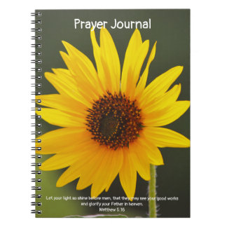Carnet Grande Fleur Jaune Tournesol Bible Verbe Prière