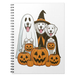 Carnet Grande Pyrenees Chien Fantôme Sorcière Halloween C