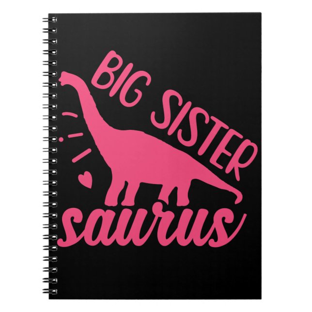 Carnet Grande soeur Saurus en rose (Devant)