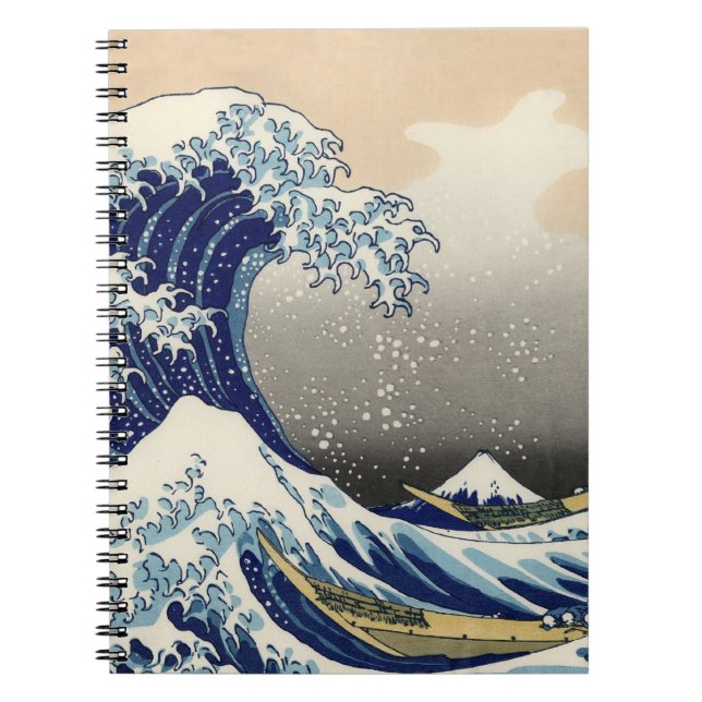 Carnet Grande vague Kanagawa peinture japonaise (Devant)
