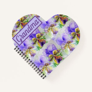 Carnet Grandma Fleur violette Jolie Violas Aquarelle