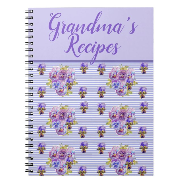 Carnet Grandmas Recettes Viola Purple Lilac Flore (Devant)