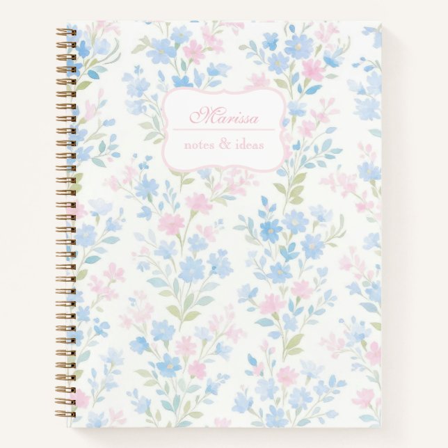 Carnet Grandmillennial Floral Personalized  (Devant)