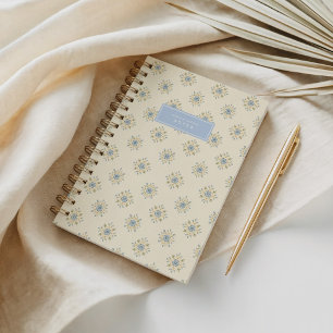 Carnet Grandmillennial Ivoire & Bleu Floral Chinoiserie