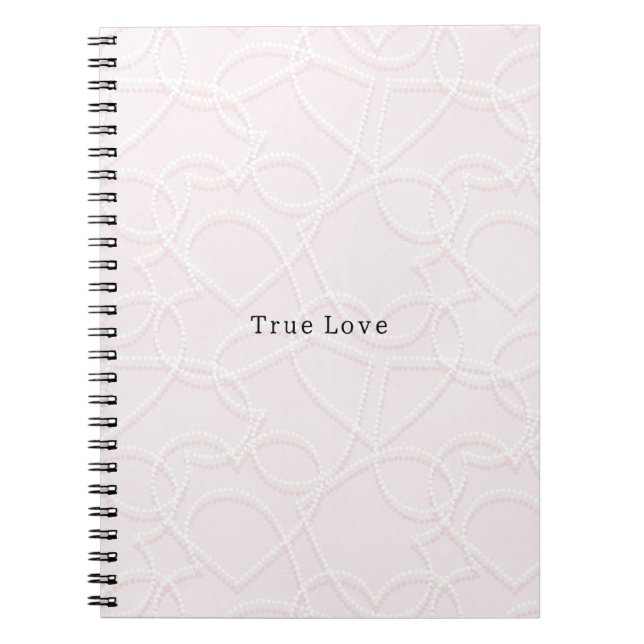 Carnet Grands cœurs blancs roses romantiques pour la Sain (Devant)