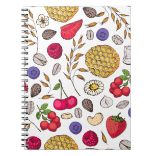 Carnet Granola, motif muesli sans soudure. Main des floco