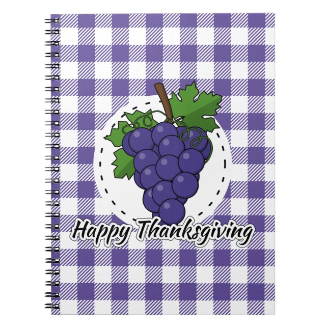 Carnet Grape on Violet Plaid (Devant)