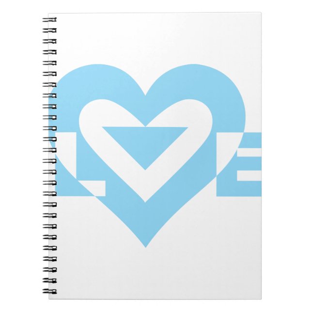 Carnet Graphique d'amour cool, Bleu (Devant)