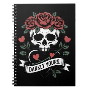 Carnet Graphique Darkly Yours : Crâne gothique avec des r