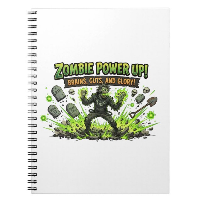 Carnet Graphique de joueur de puissance zombie (Devant)
