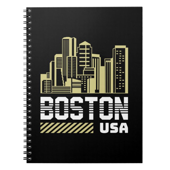 Carnet Graphique de la skyline de Boston États-Unis | Vil (Devant)