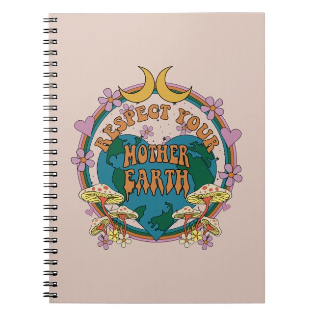 Carnet Graphique de la Terre mère rétro des années 70 (Devant)