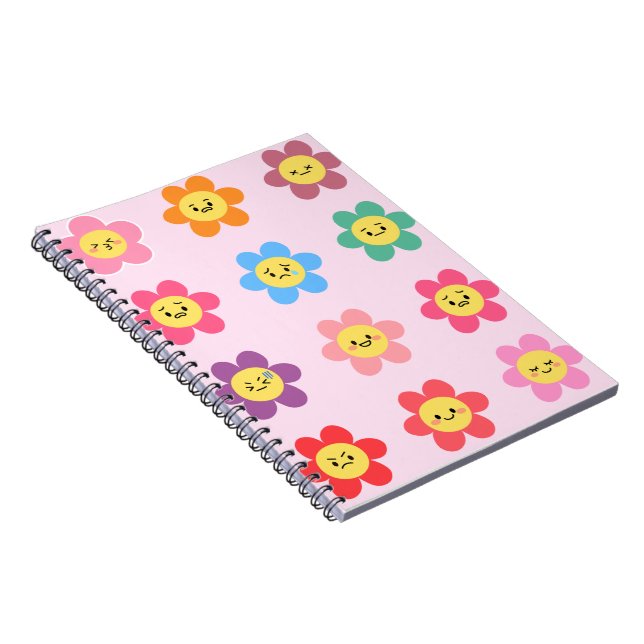 Carnet Graphique des émotions de fleurs Kawaii mignonnes (Côté Droit)