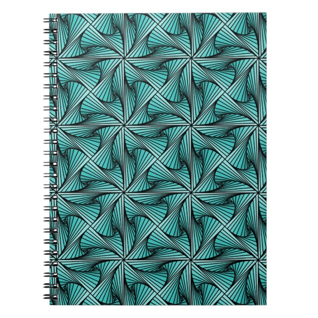 Carnet Graphique géométrique 3D pivotante Turquoise vert (Devant)