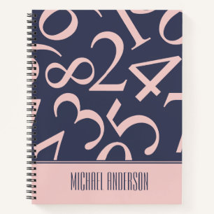 Carnet Graphique mathématique Motif en bleu foncé personn