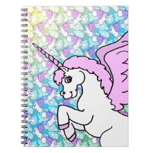 Carnet Graphique rose et blanc de licorne