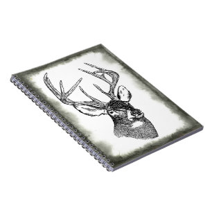 Carnet Graphique vintage d'art de cerfs communs