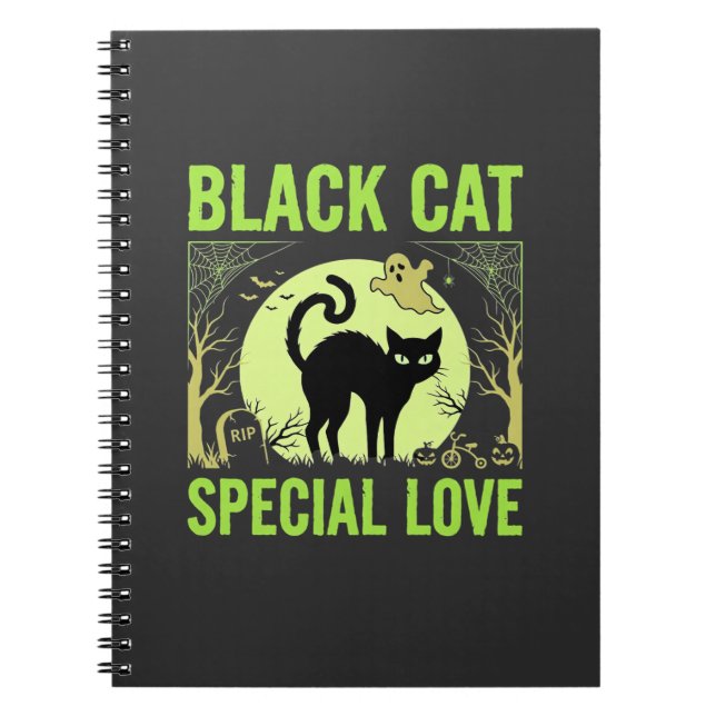 Carnet Graphisme d'amour spécial chat noir Halloween (Devant)