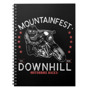 Carnet Graphisme de la course de moto en descente Mountai