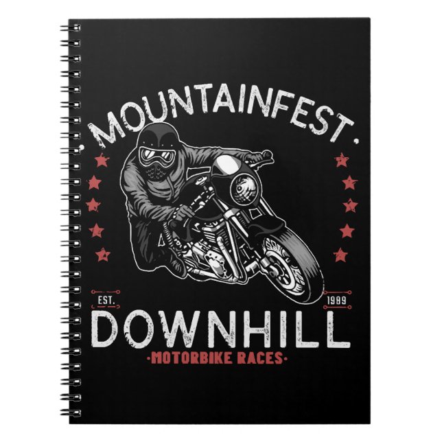 Carnet Graphisme de la course de moto en descente Mountai (Devant)
