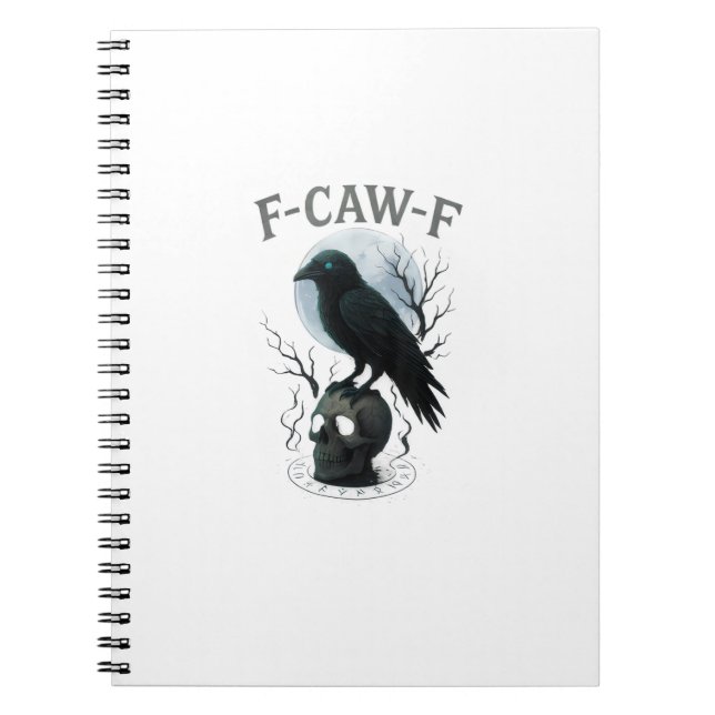 Carnet Graphisme Halloween crâne de corbeau corneille got (Devant)