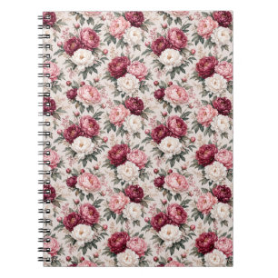 Carnet Grappes de bouquet de pivoine premium sophistiqué