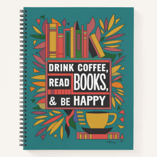 Carnet Gras Abstrait "Boire du café, Lire des livres"