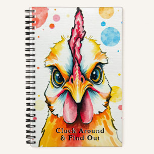 Carnet Gras & Coloré Poulet Art Whimsical Ferme Amusante