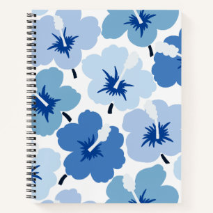 Carnet Gras Fleurs Scribbles Bleu