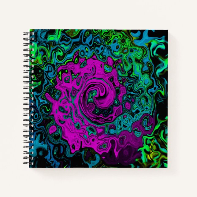 Carnet Gras, Magenta, Abstrait, Groovy, Art Liquide, Tour (Devant)