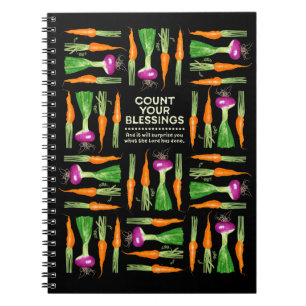 Carnet Gratitude d'oignon et de carottes d'aquarelle