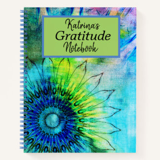 Carnet Gratitude du tournesol de néon Personnalisé