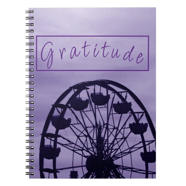 Carnet "Gratitude" Purple Ferris Wheel Skyline (Devant)
