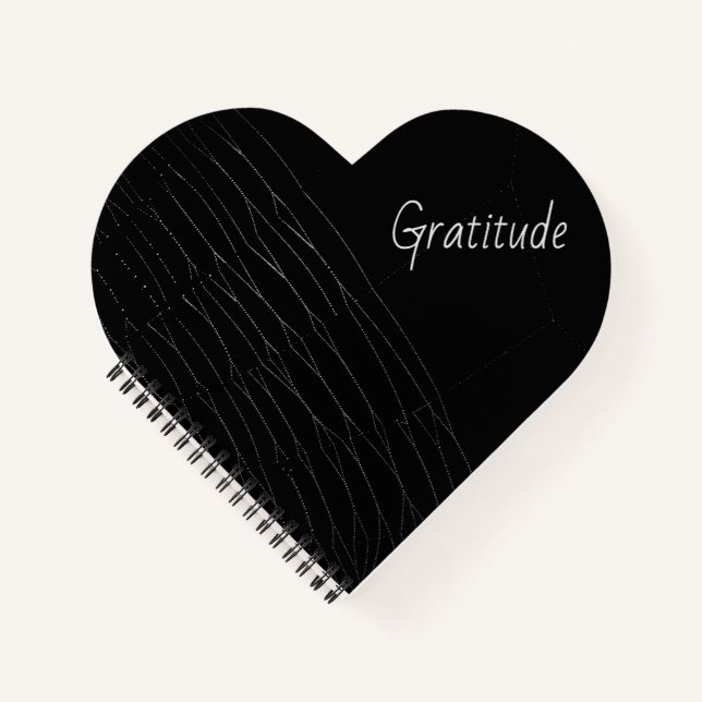 Carnet "Gratitude" White Spiderweb Arrière - plan noir (Devant)