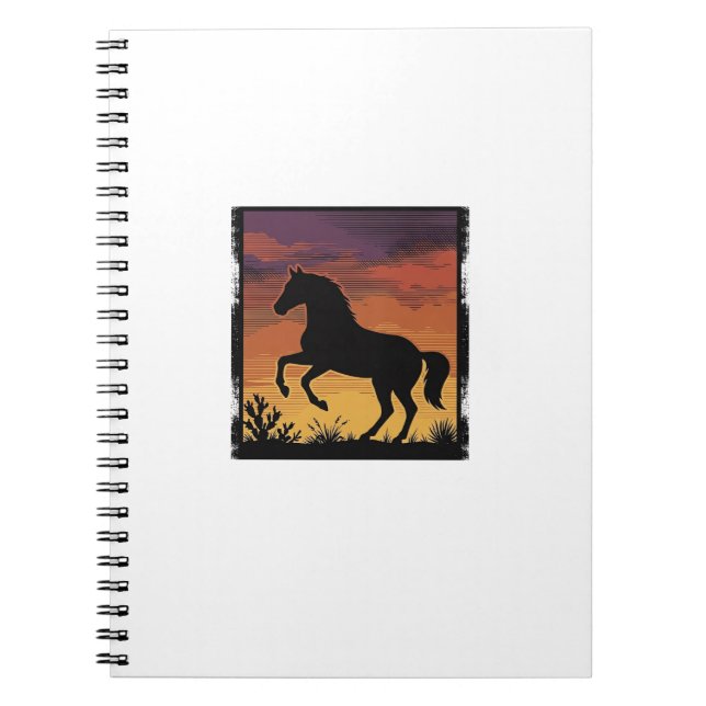 Carnet Gravure occidentale de la silhouette de cheval de  (Devant)