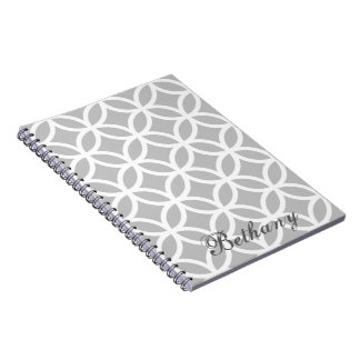 Carnet Gray Diamond Pattern Personalized Notebook