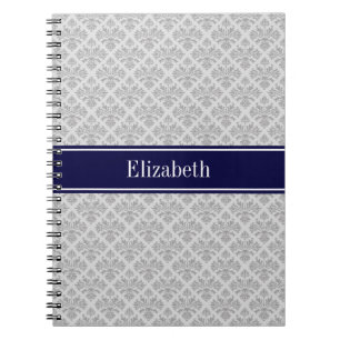 Carnet Gray on Gray Damask #3