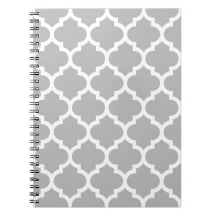 Carnet Gray White Moroccan Quatrefoil Pattern #5