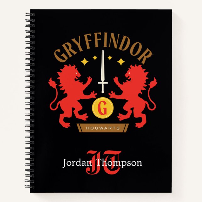 Carnet GRAYFFINDOR™ Maison double Lion épée graphique (Devant)