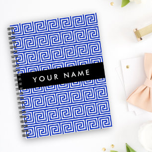 Carnet Grec Meander Key Blue, Votre Nom, Personnaliser