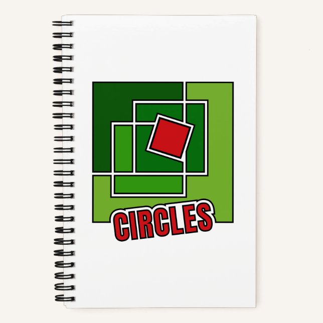 Carnet Green Abstraction with Twisted Red Square (Recto)