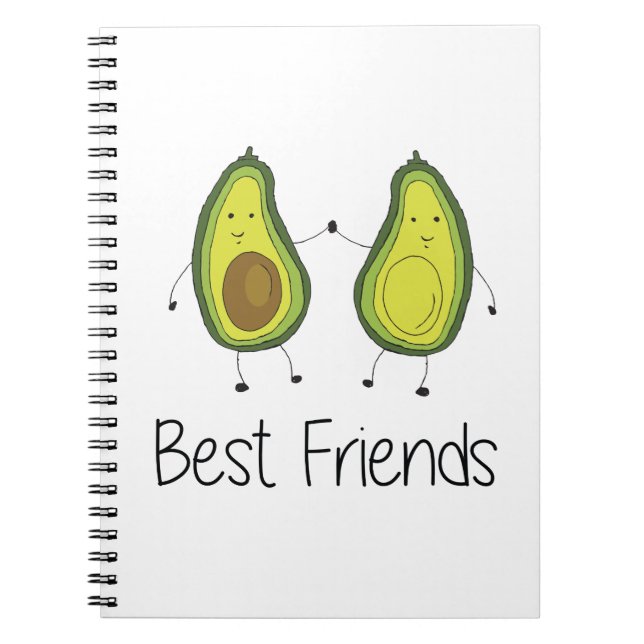 Carnet Green Avocado Cartoon Friendship Image Friend Art (Devant)