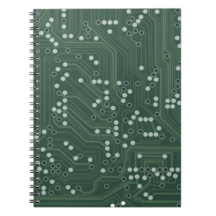 Carnet Green Circuit Board Arrière - plan Art Motif