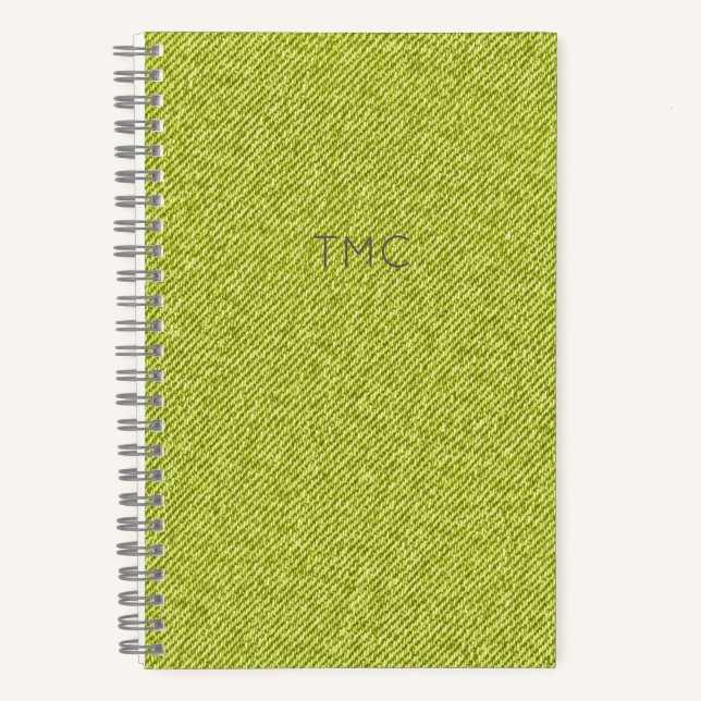 Carnet Green Denim Monogram INITIALES Gris Masculine Cool (Recto)