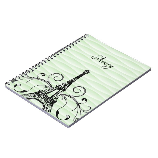 Carnet Green Eiffel Tower Flourish Notebook (Côté gauche)