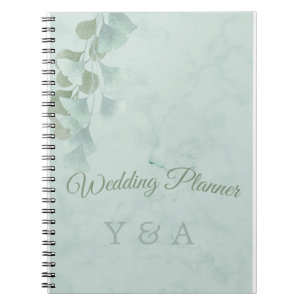 Carnet Green Eucalyptus Folio Moderne Mariage en marbre