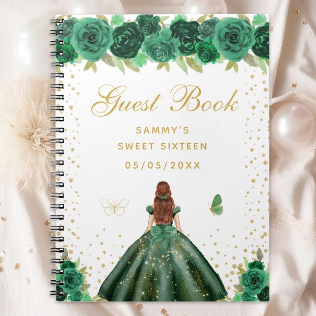 Carnet Green Floral Brown Cheveux Princesse Sweet sixteen (Créateur téléchargé)