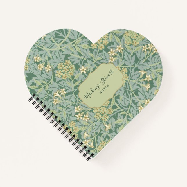 Carnet Green Jasmine Floral Pattern (Devant)